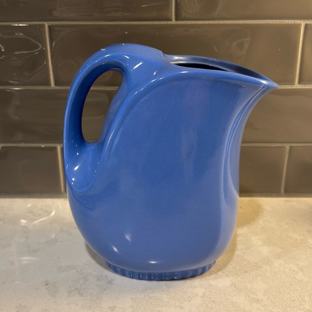 Hall China Co Blue Pitcher